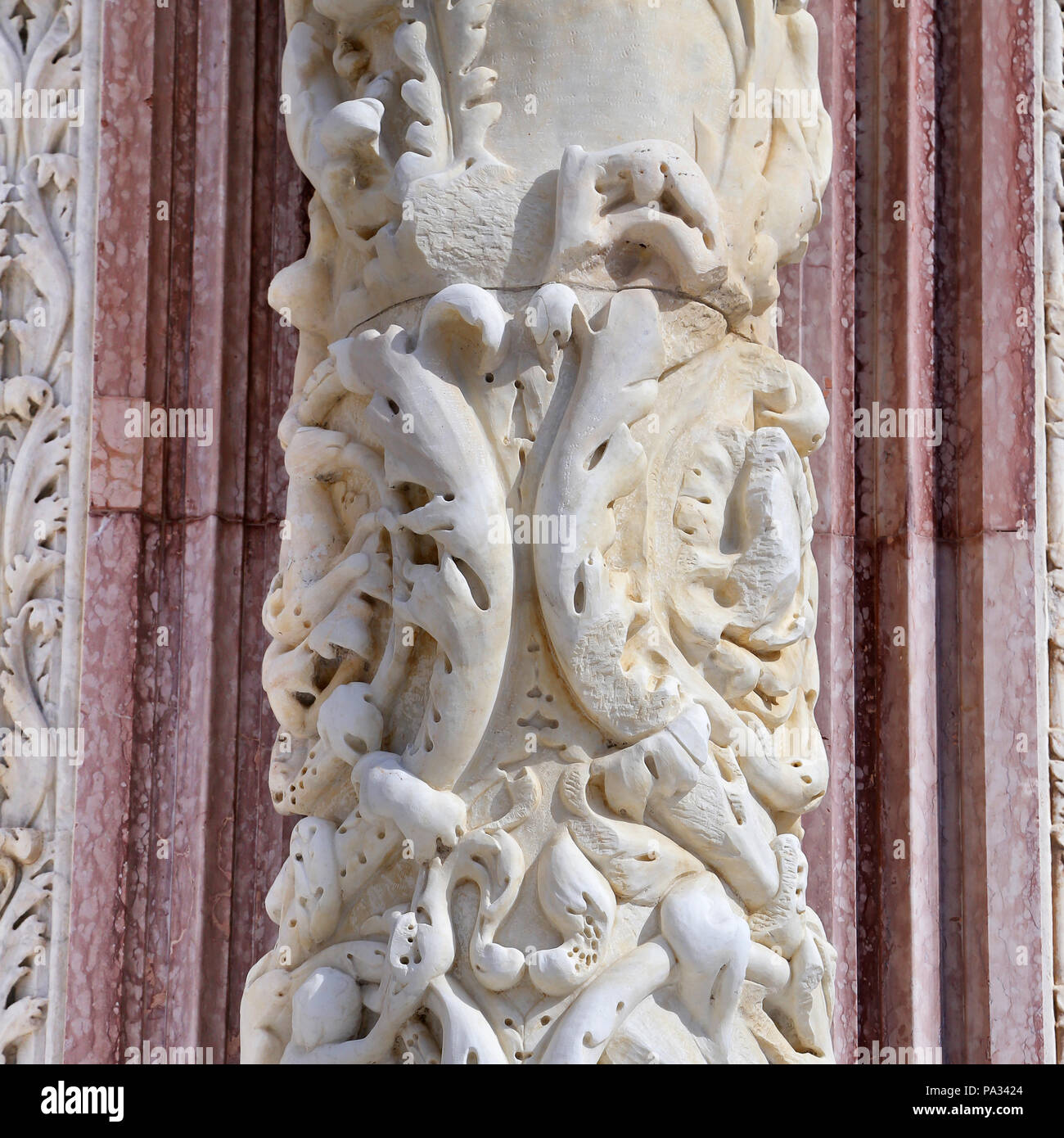 Cattedrale di Siena (Dettagli) è un borgo medievale Foto Stock