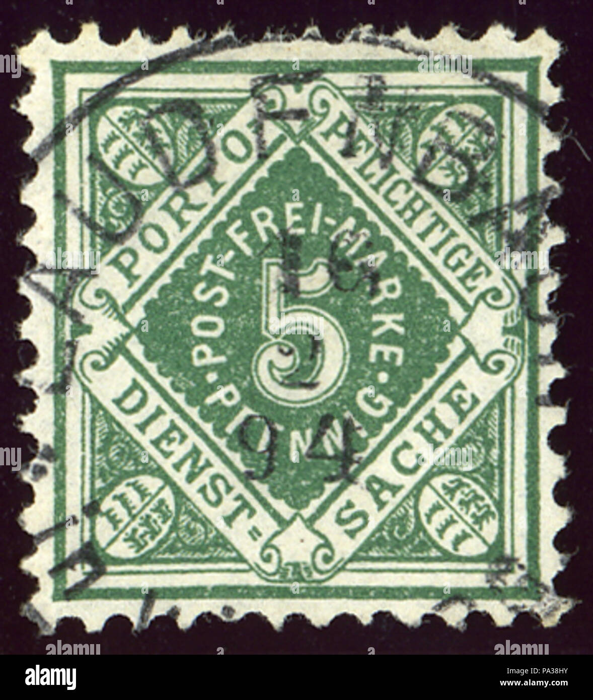 23 1894 Württemberg 5pfg Laudenbach Foto Stock