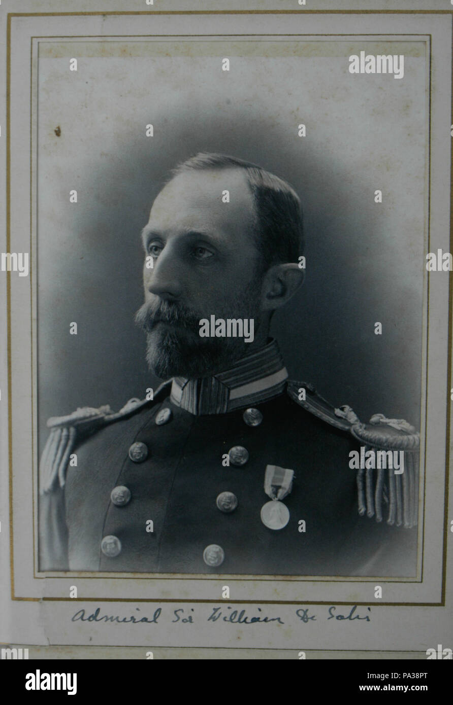 264 Armadietto fotografia di Sir William Fane de Salis, RN, indossando una medaglia, come capitano, circa 1900 Foto Stock