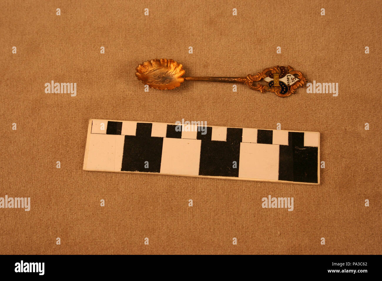 711 dorato e smalto cucchiaio di Souvenir con Fleur de Lis Foto Stock