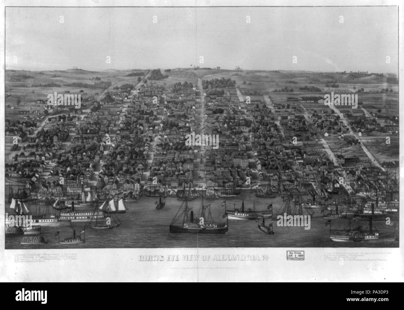 206 Birds Eye view di Alexandria, Va LCCN2003671583 Foto Stock