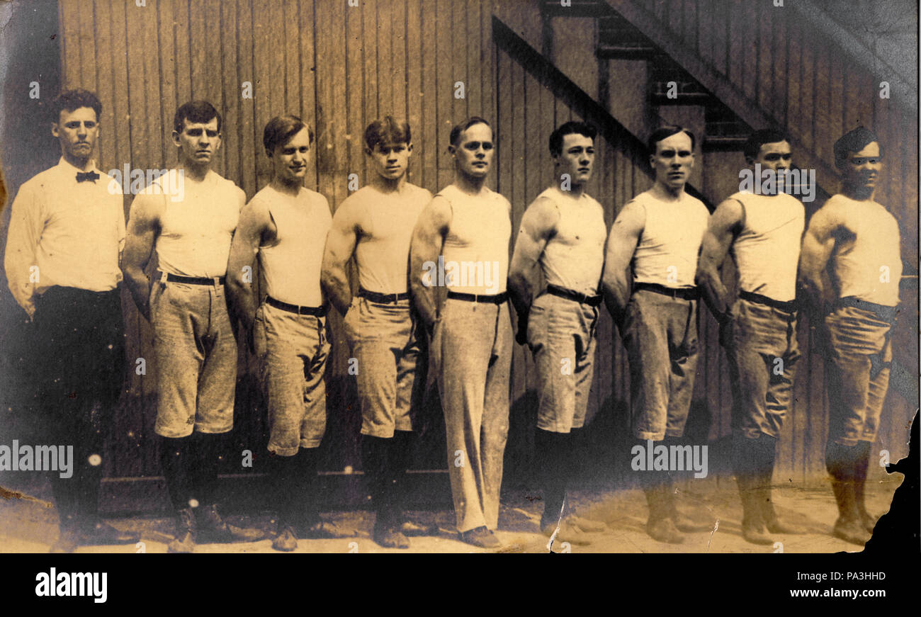 343 Concordia Turnverein Team di ginnastica, International Turnfest, Francoforte, Germania, Giugno 1908. (George Eyser, centro) Foto Stock