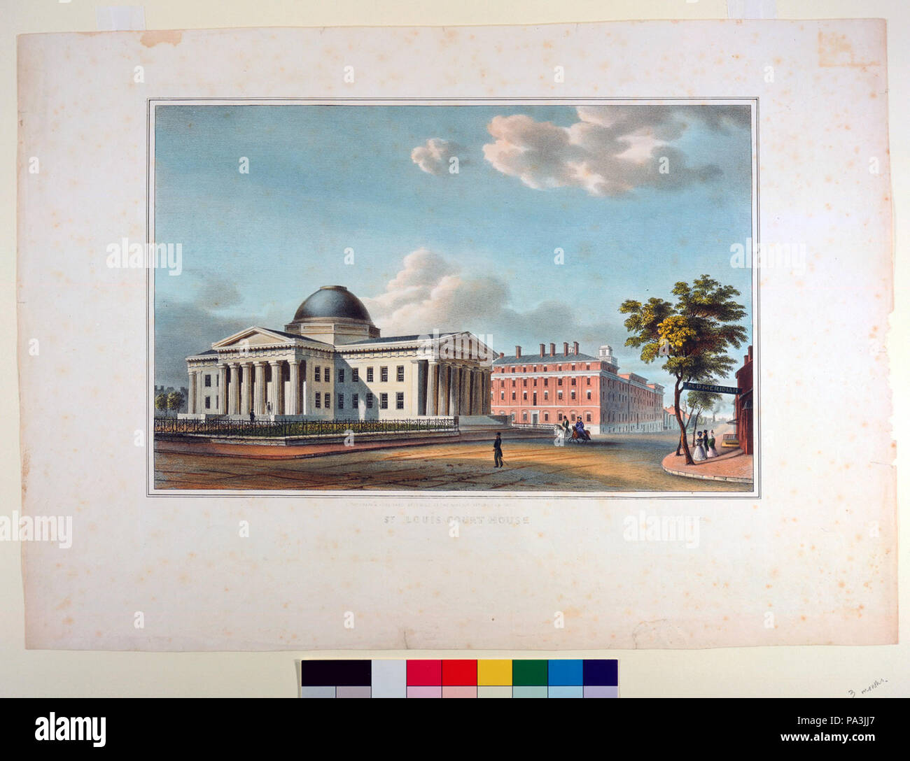 5 "St. Louis Court House" litografato e pubblicato da J. C. Wild At The Missouri repubblicano, 1840 Foto Stock