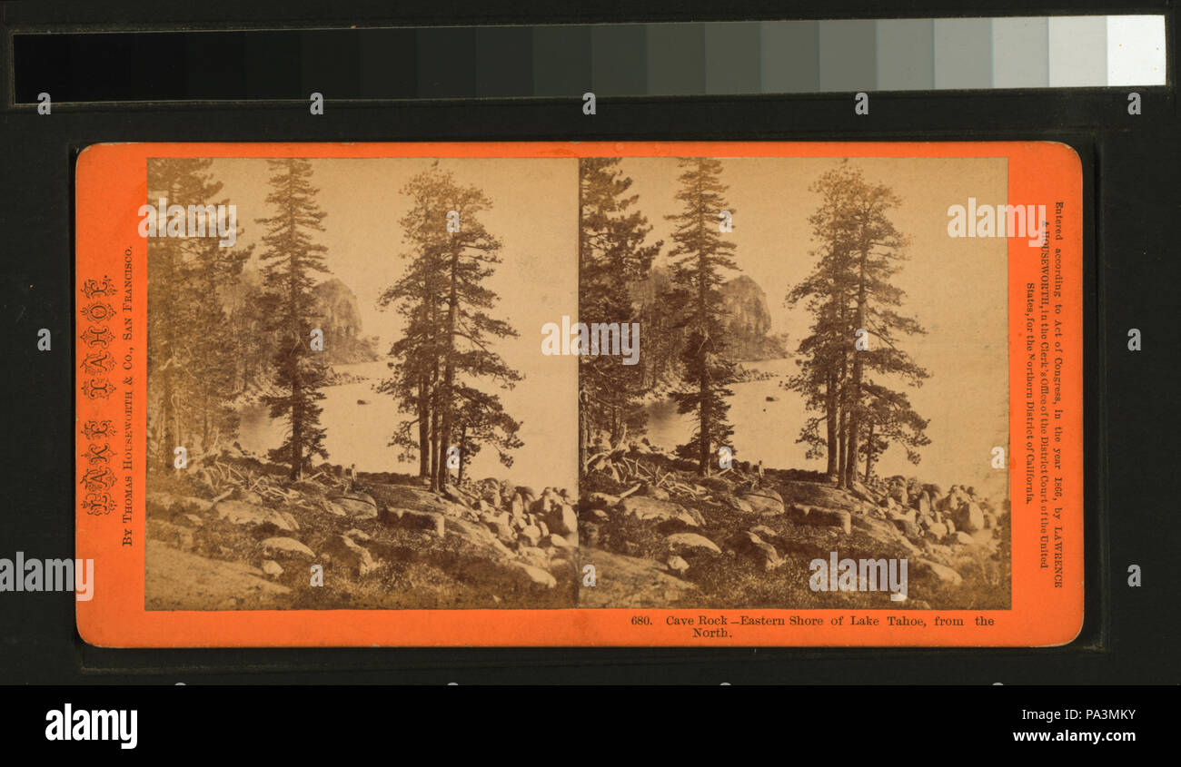 290 Grotta Rock, la sponda orientale del lago di Tahoe, da nord (NYPL B11707277-G89F340 007F) Foto Stock