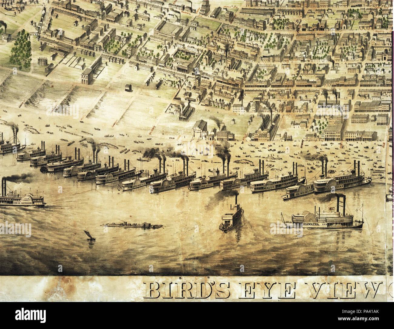 206 Panoramica di San Louis, MO. (In basso a sinistra al centro dettaglio) Foto Stock