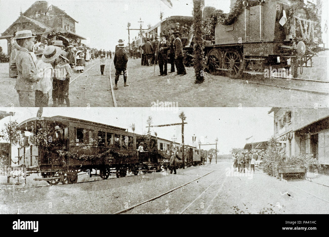 626 Eröffnung Teutoburger Wald-Eisenbahn (TWE) in Iburg 18 Juli 1901 Foto Stock