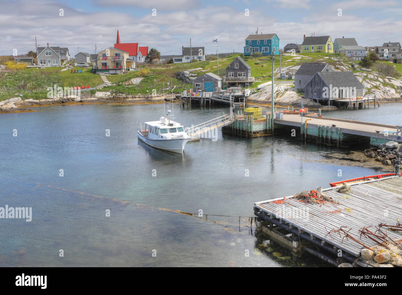 Una vista di Peggy's Cove, Nova Scotia Foto Stock