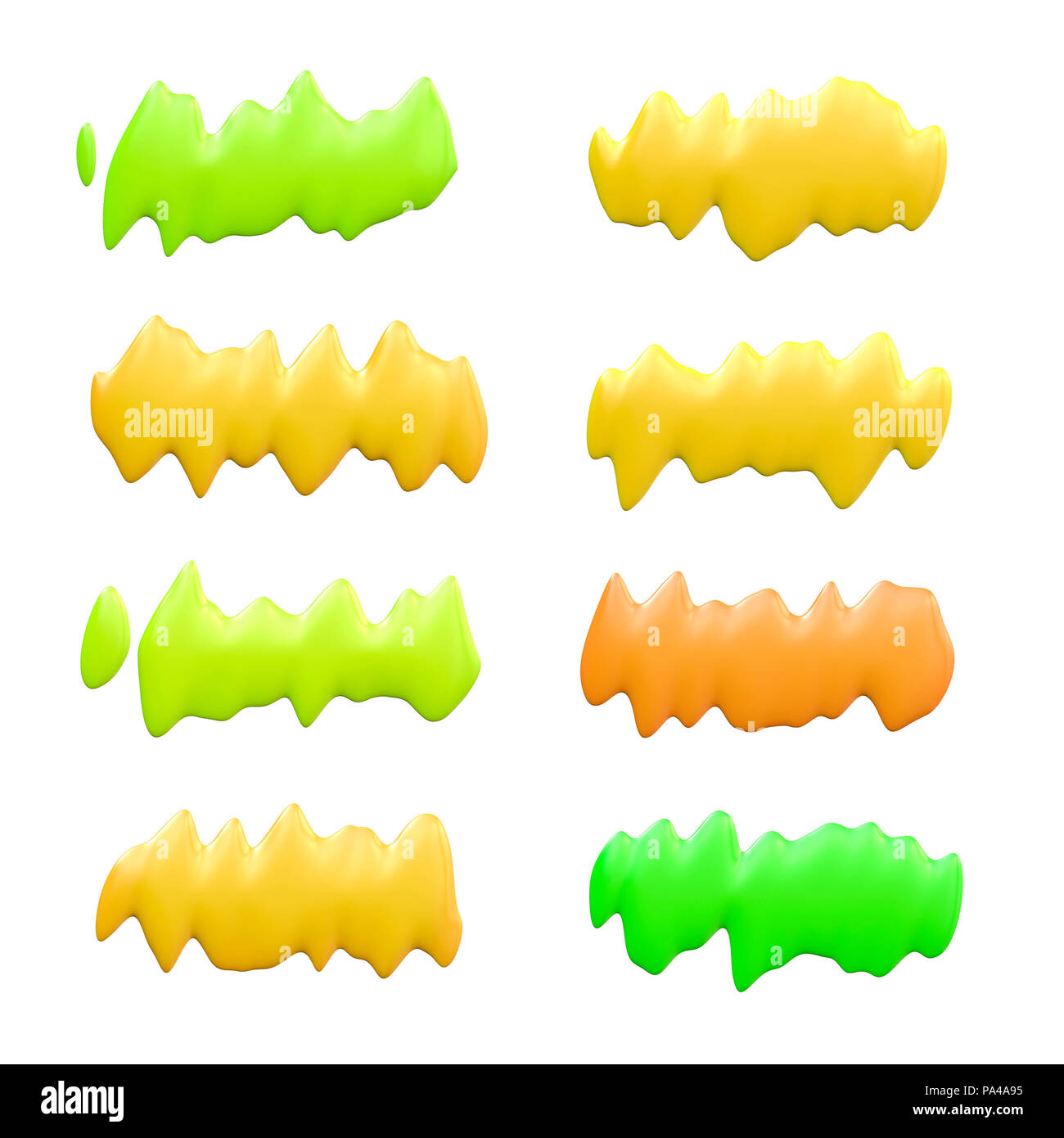 Una illustrazione di 8 nice abstract gli spruzzi di colore Foto Stock