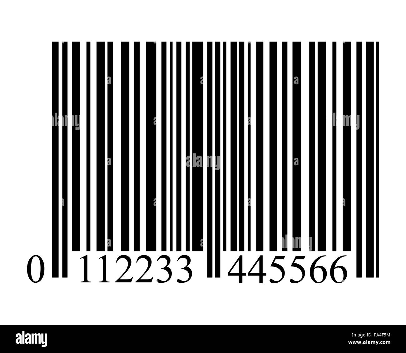 Codice a barre su uno sfondo bianco isolato Illustrazione Vettoriale