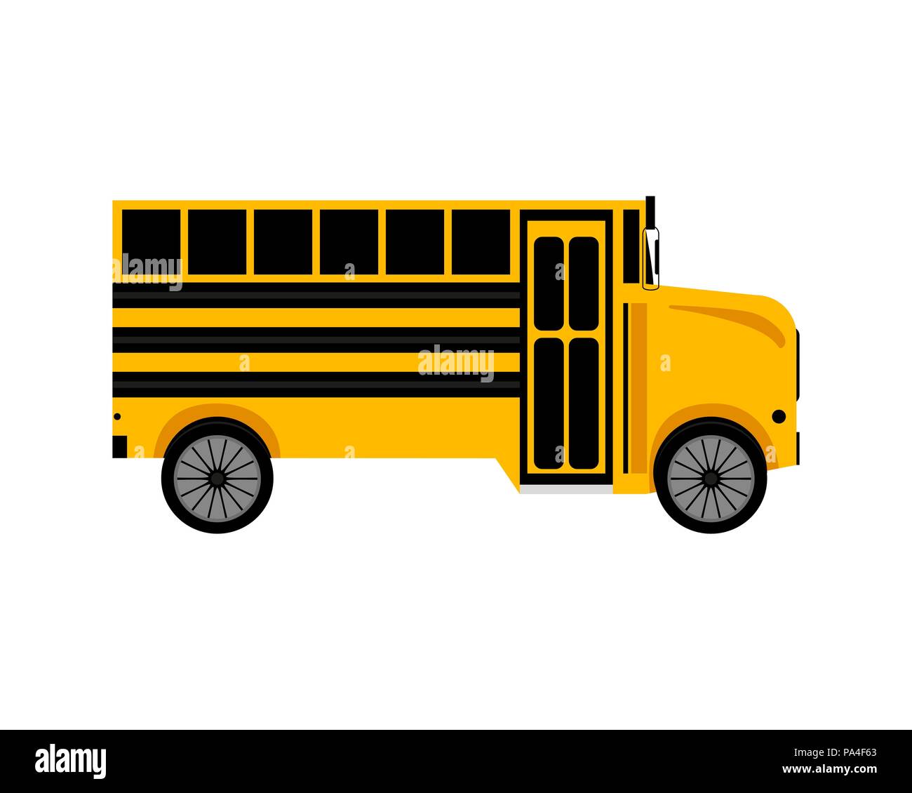 Scuola bus giallo su sfondo bianco Illustrazione Vettoriale
