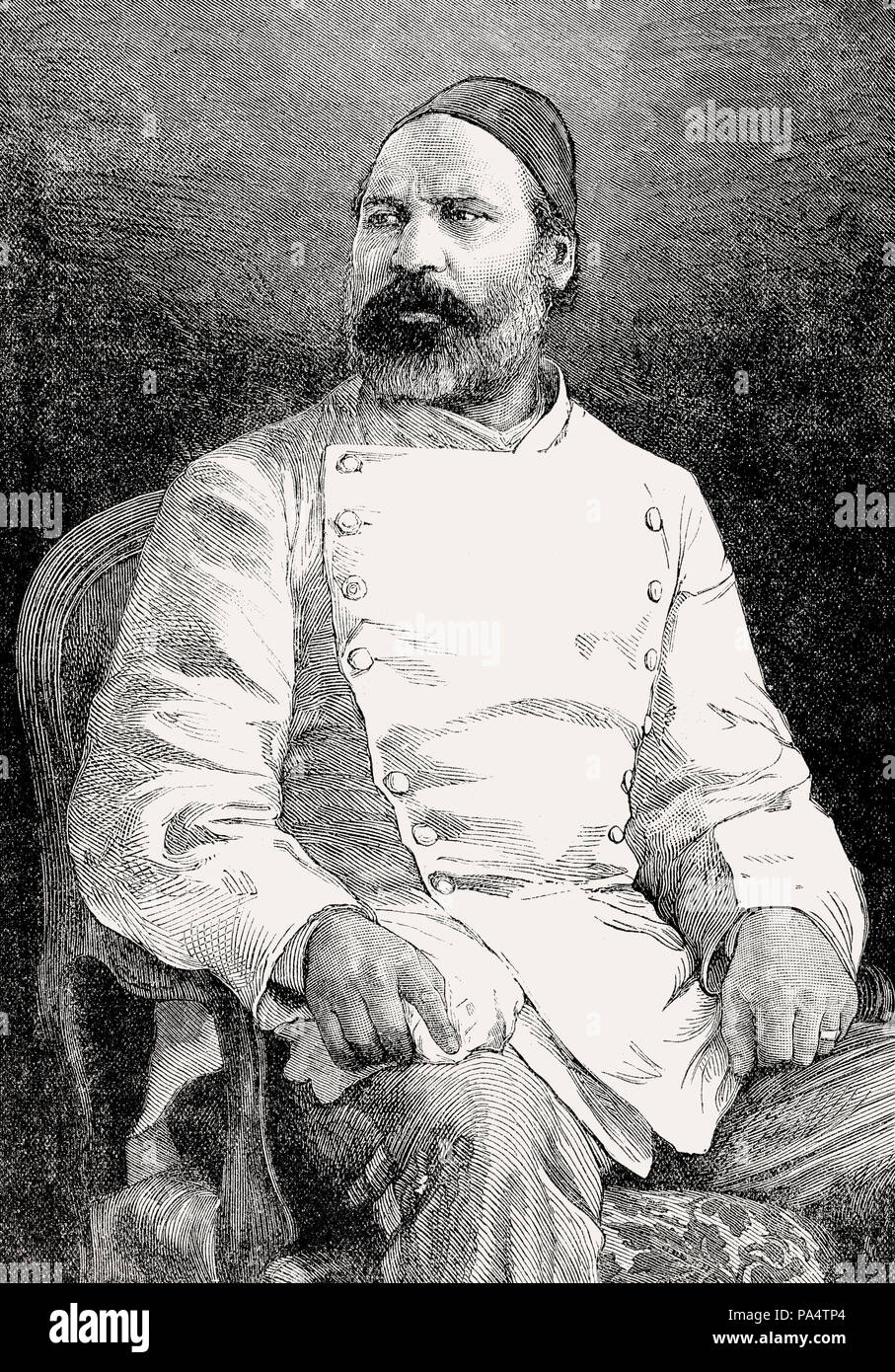 Il colonnello Ahmed 'Urabi o Ourabi, 1841 - 1911, un nazionalista egiziano, rivoluzionario e un ufficiale dell'esercito egiziano, dal British battaglie su terra Foto Stock