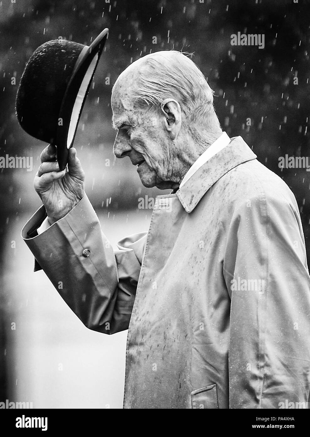 Il Duca di Edimburgo che frequentano il Capitano Generale's Parade come il suo ultimo singolo impegno pubblico, a Buckingham Palace a Londra. Foto Stock