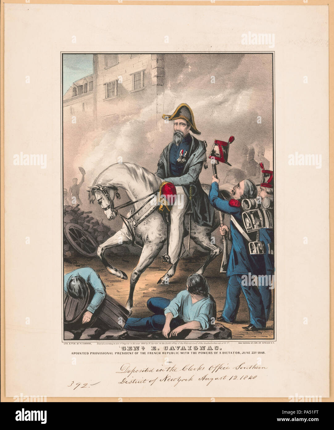 702 Genl. E. Cavaignac- nominato Presidente provvisorio della Repubblica francese con i poteri di un dittatore, 23 giugno 1848 LCCN2001700078 Foto Stock