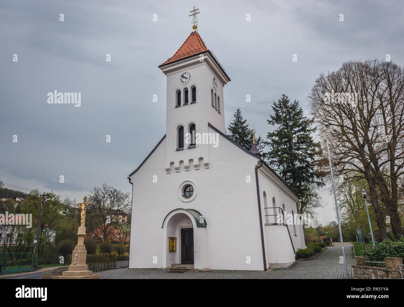 San Bartolomeo chiesa nel villaggio di Breznice nella regione di Zlin della Repubblica ceca Foto Stock