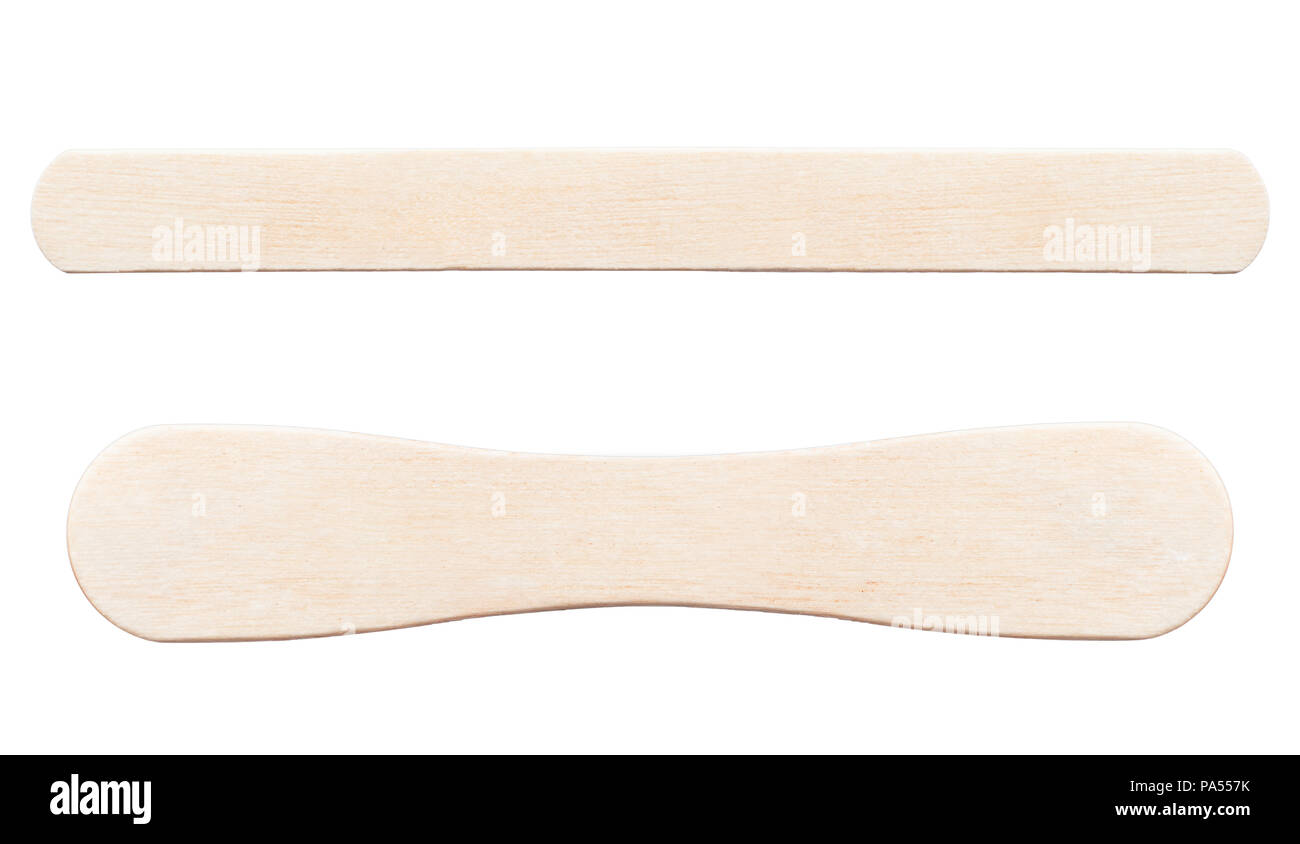 Bastone di legno da gelato, percorso di clipping, isolato su sfondo bianco Foto Stock