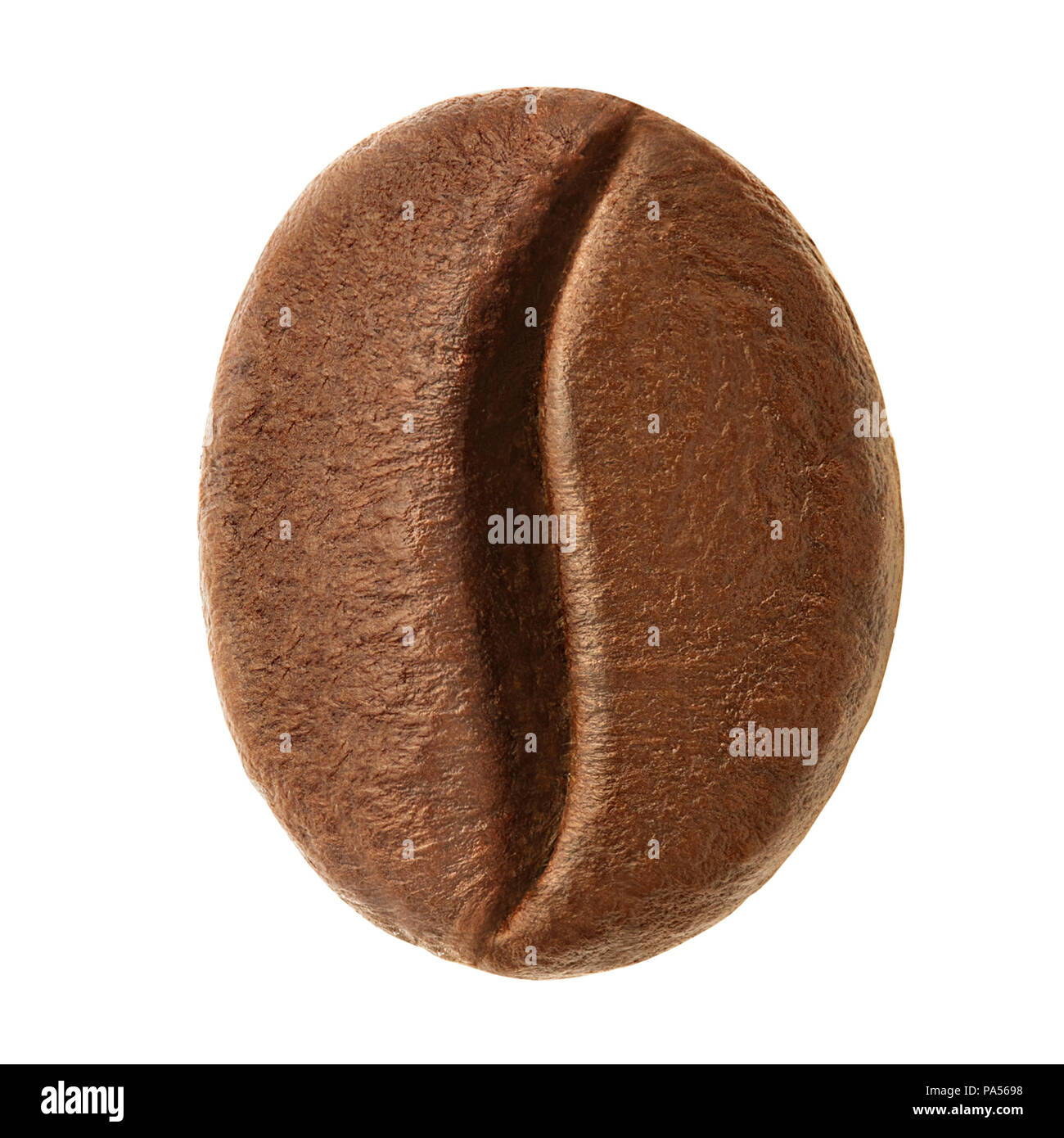 Caffè in grani closeup, percorso di clipping, isolato su sfondo bianco, tutta la profondità di campo Foto Stock