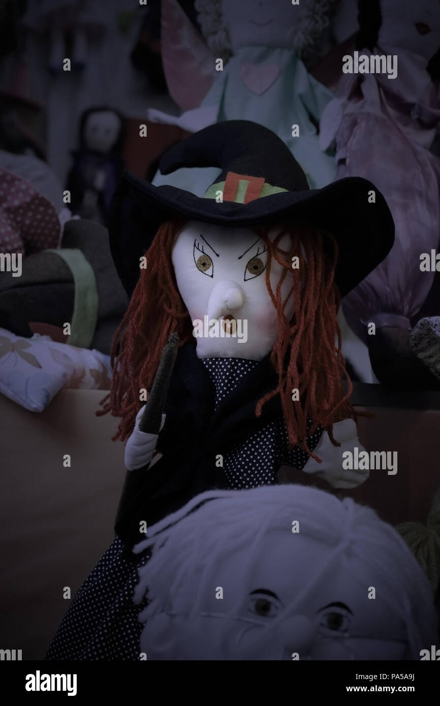 Scary Halloween rag doll strega Foto Stock