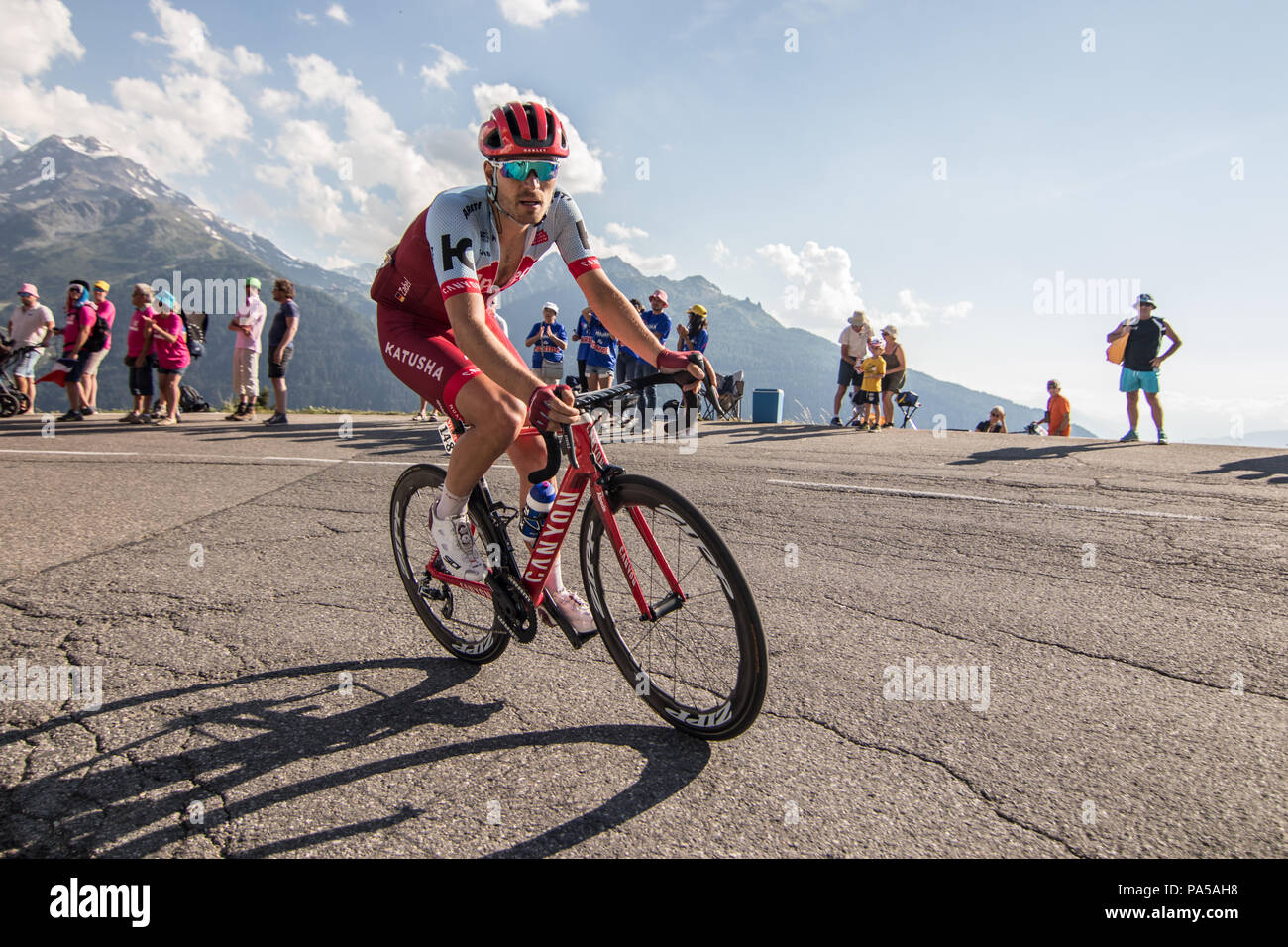 Rick Zabel Katusha Alpecin Tour de France 2018 ciclismo stadio 11 La Rosiere Rhone Alpes Savoie Francia Foto Stock