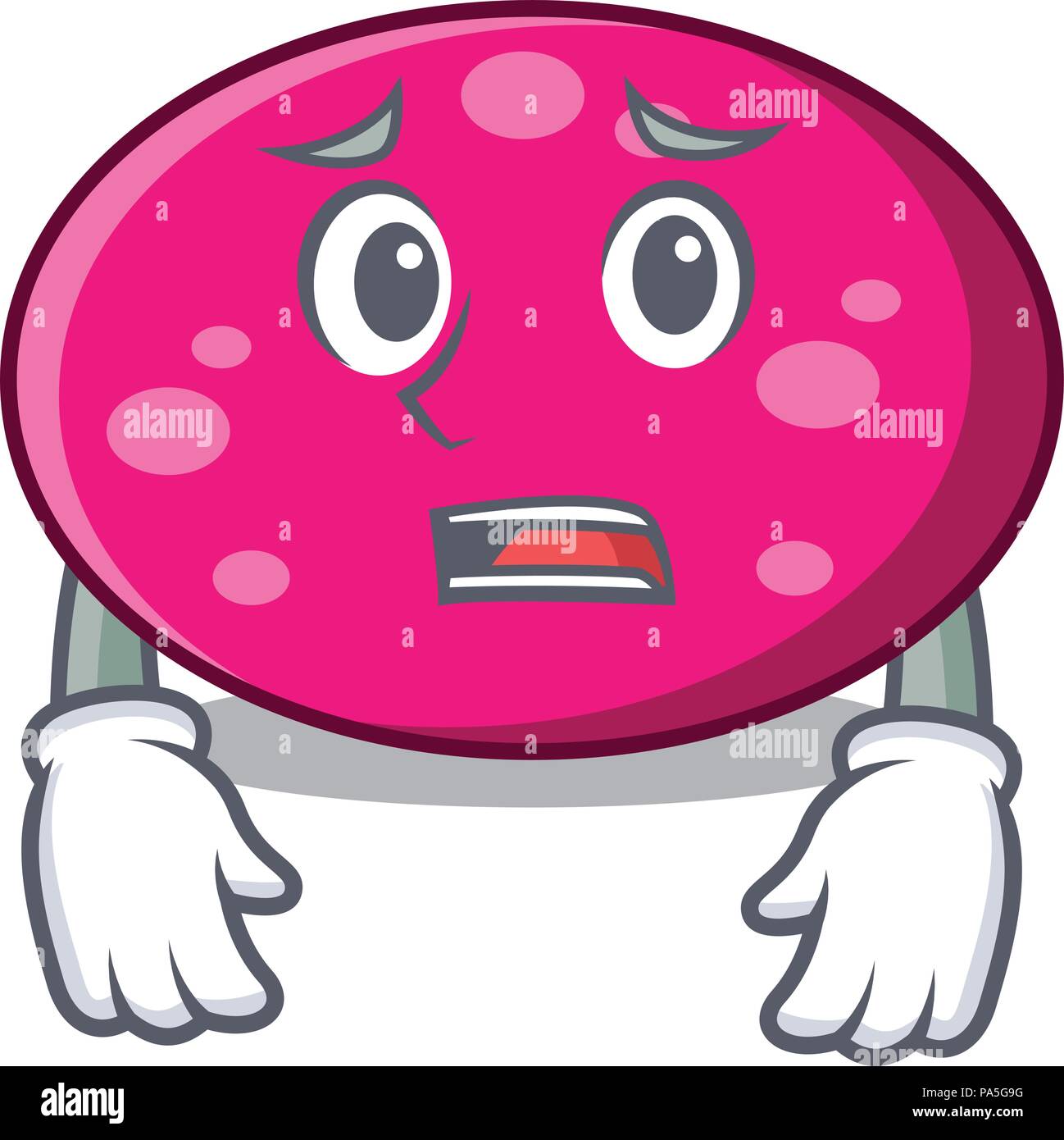 Paura ellisse mascotte stile fumetto illustrazione vettoriale Illustrazione Vettoriale