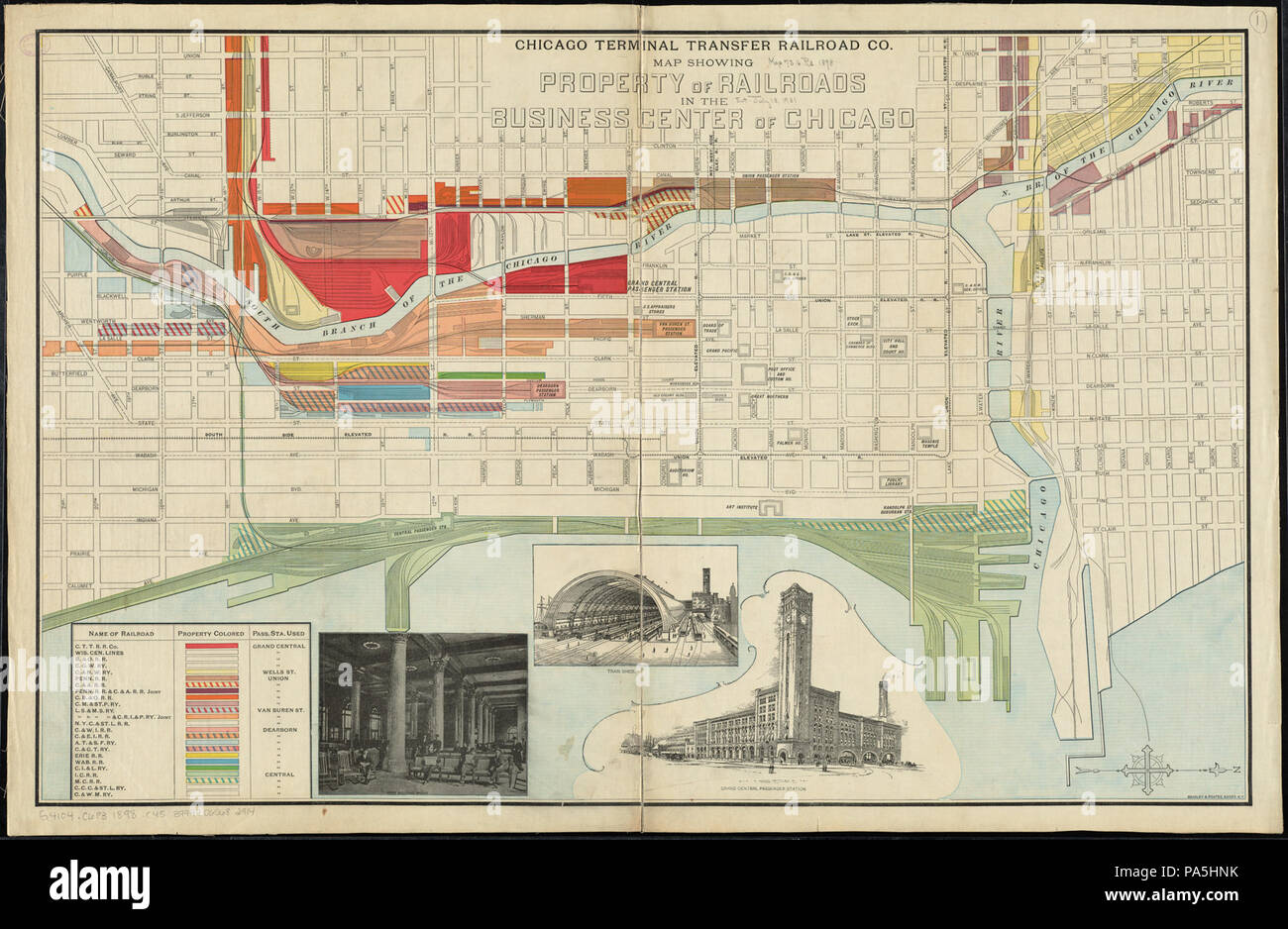 304 Chicago trasferimento terminale Railroad Co. mappa che mostra proprietà delle ferrovie nel business center di Chicago (13411335244) Foto Stock