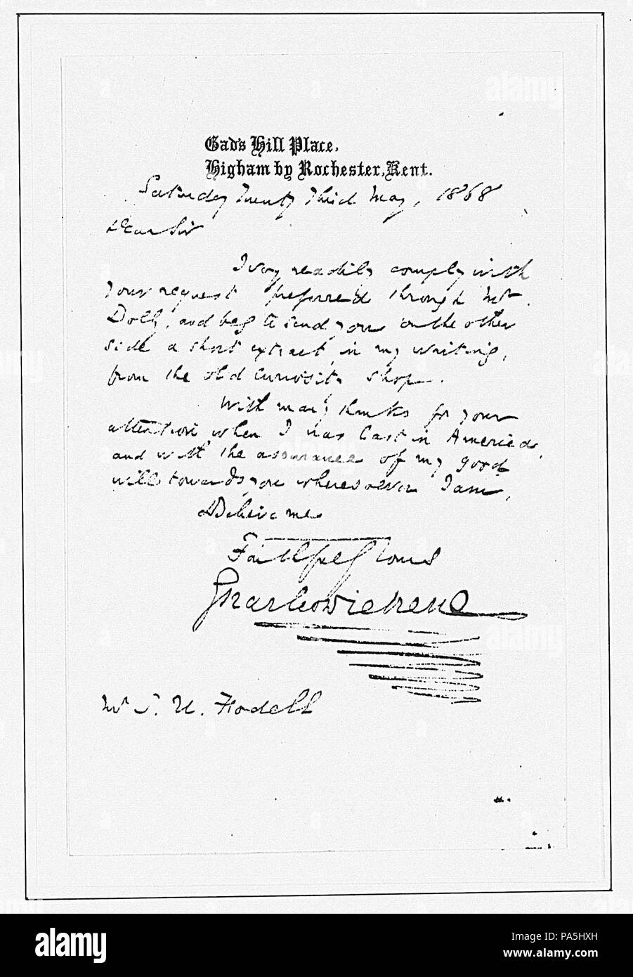 659 Fodell, S. U. ALS di 1868 23 Maggio (NYPL b15893398-5110869) Foto Stock