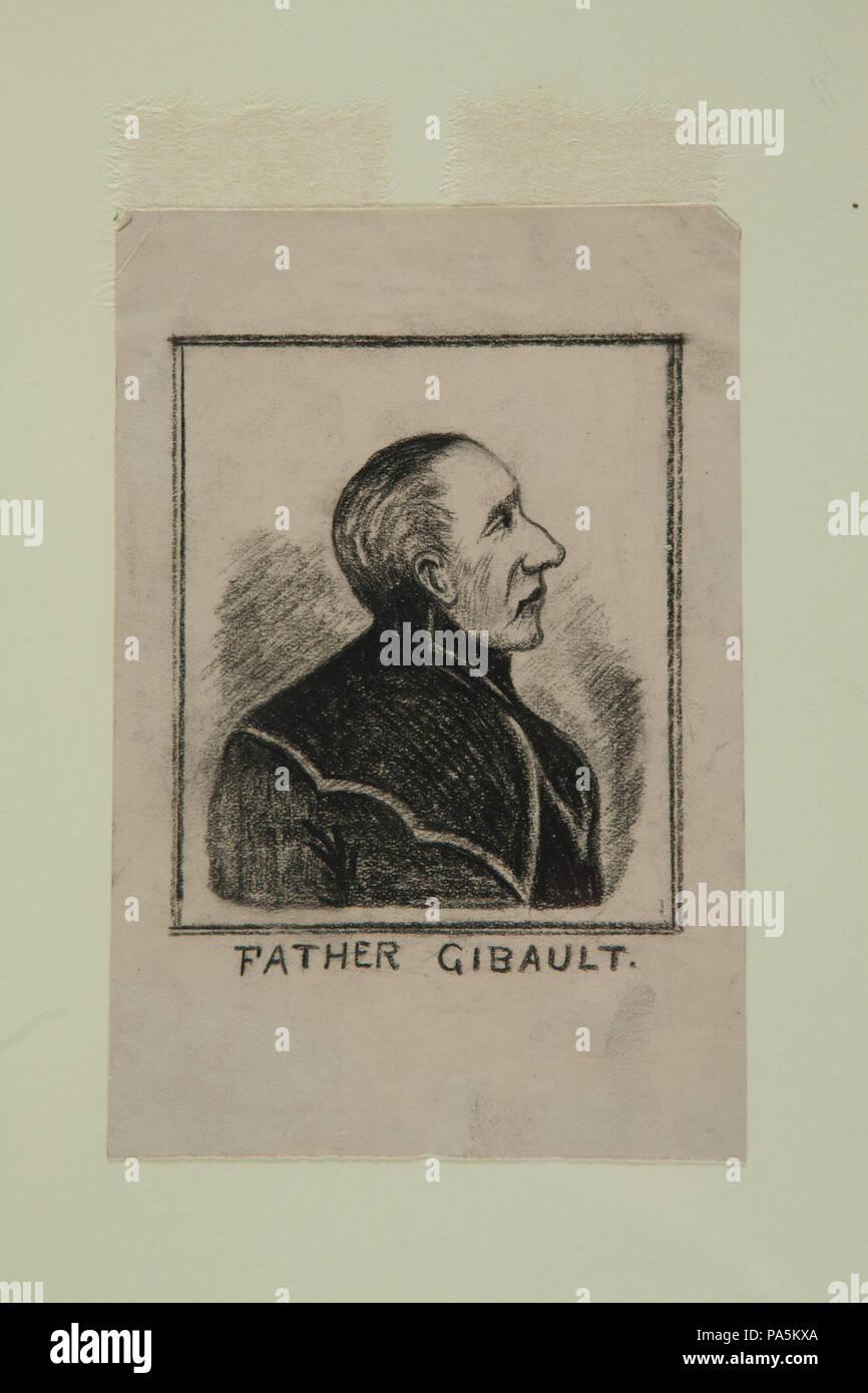 297 disegno a carboncino del Padre Pierre Gibault Foto Stock