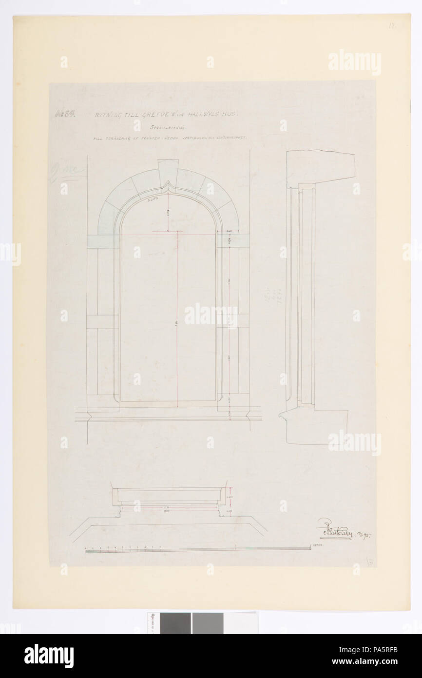 22 Arbetsritning, fastigheten nr 4 Hamngatan - Hallwylska museet - 101036 Foto Stock