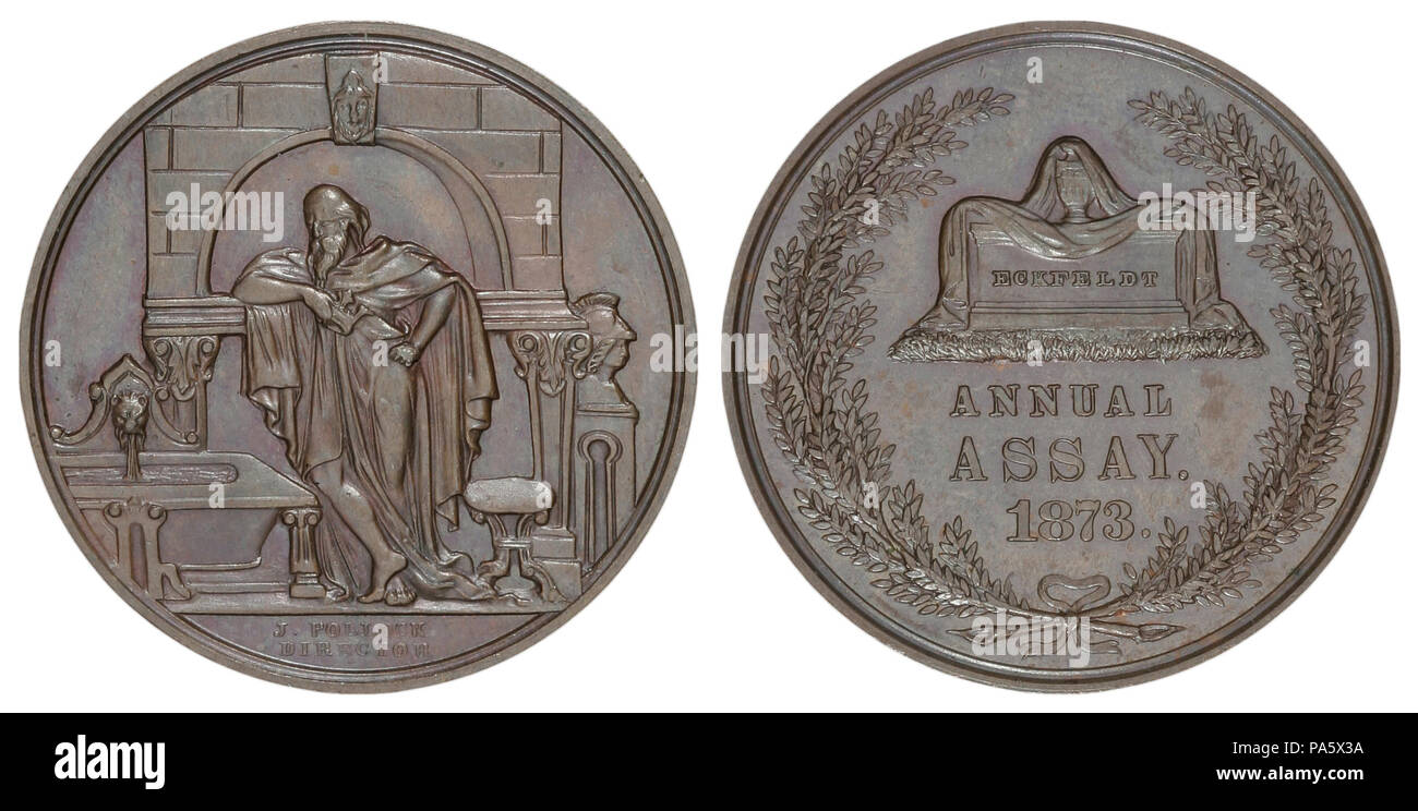 . Inglese: 1873 saggio medaglia della Commissione (Julian AC-12) (416-6573) . 1873 (medaglia), 2006 (immagine) 20 1873 saggio medaglia della Commissione (Julian AC-12) Foto Stock