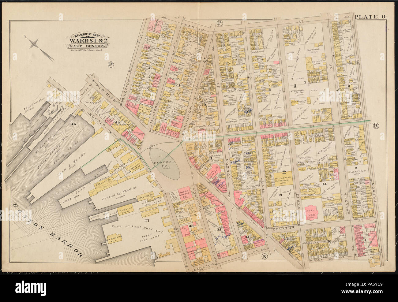 166 Atlante della città di Boston - a sud e a est Boston - PIASTRA O (19238628673) Foto Stock