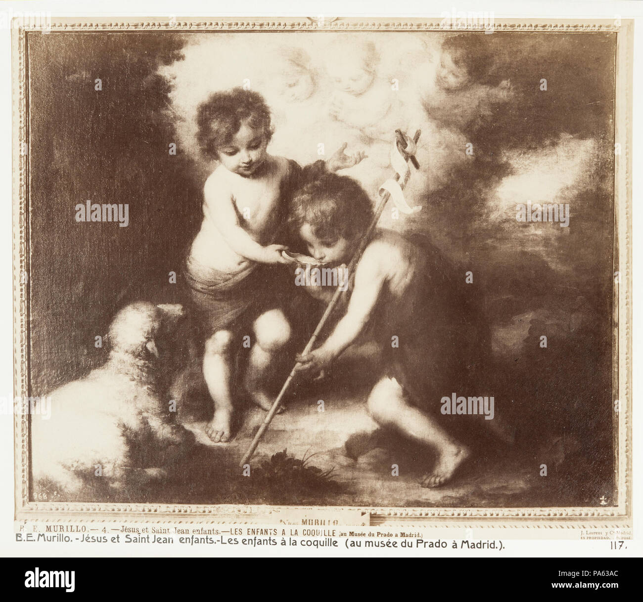 Inv.nr: LXVI:J.117. 87 fotografi av Madrid. B. E. Murillo, Jésus et Saint Jean enfants. Les enfants à la coquille - Hallwylska museet - 105170 Foto Stock
