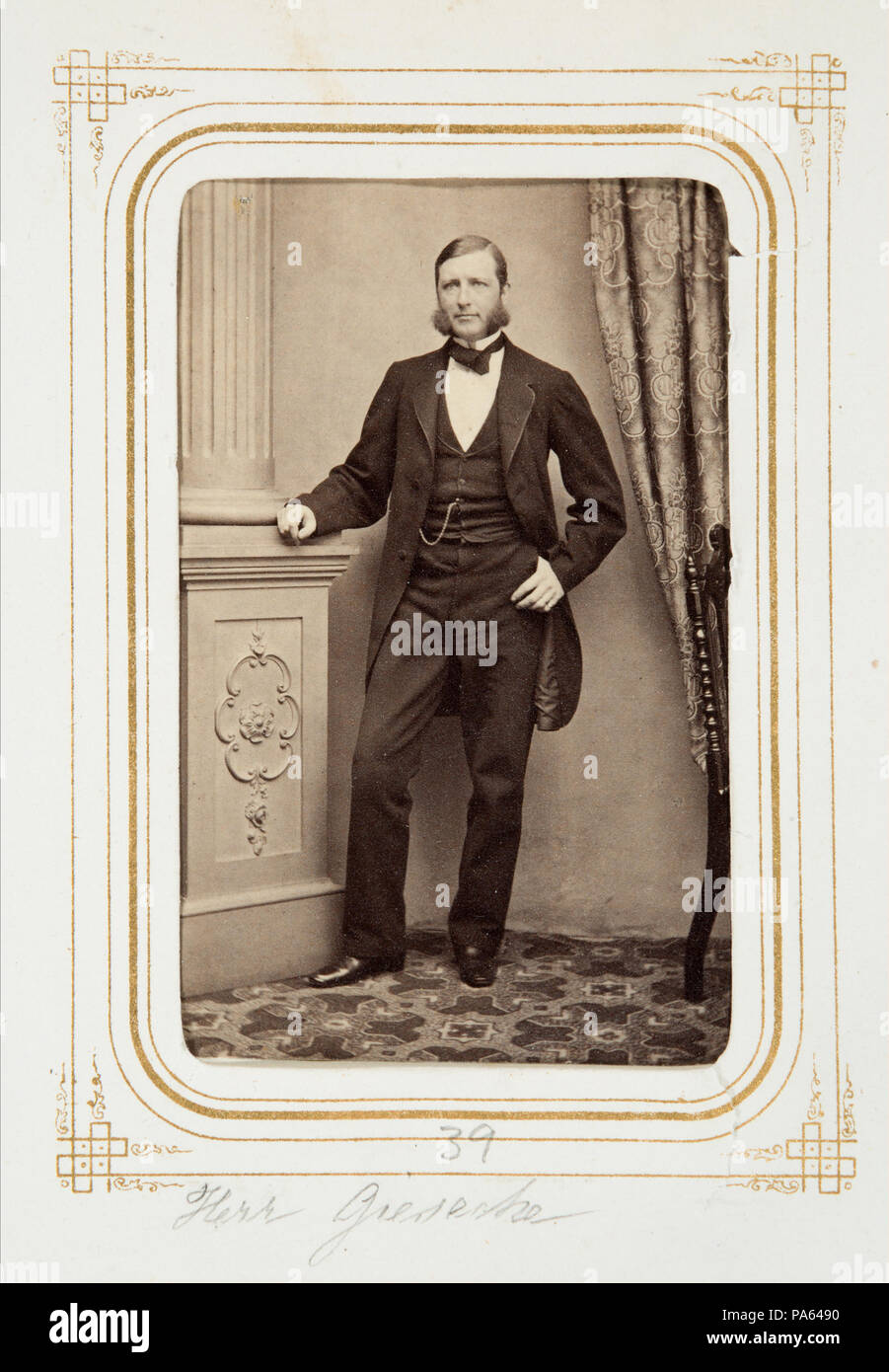 Inv.nr: LXIV:K:L.b.39. 94 Fotografiporträtt på grosshandlare August Ferdinand Giesecke - Hallwylska museet - 107831 Foto Stock