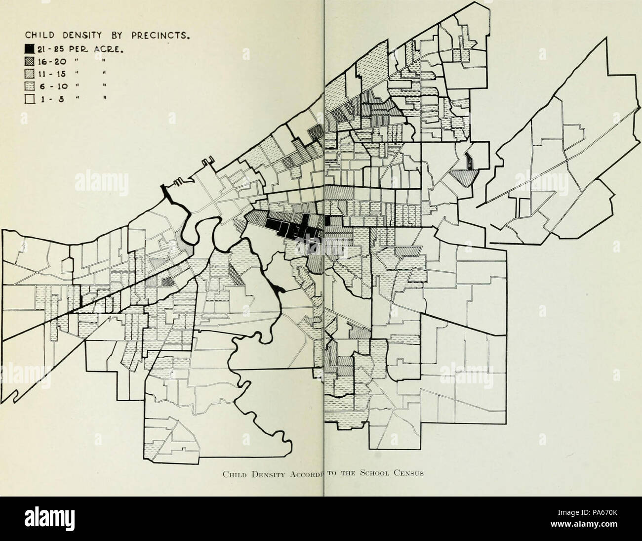 305 bambino densità secondo il censimento della scuola Foto Stock