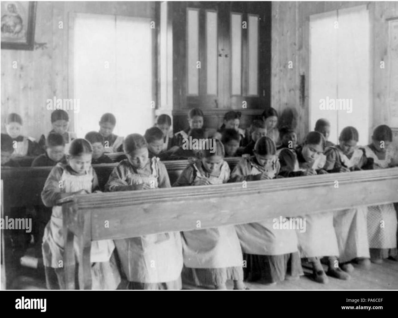 210 R.C. Indian Scuola Residenziale di tempo di studio, Fort Risoluzione, N.W.T Foto Stock