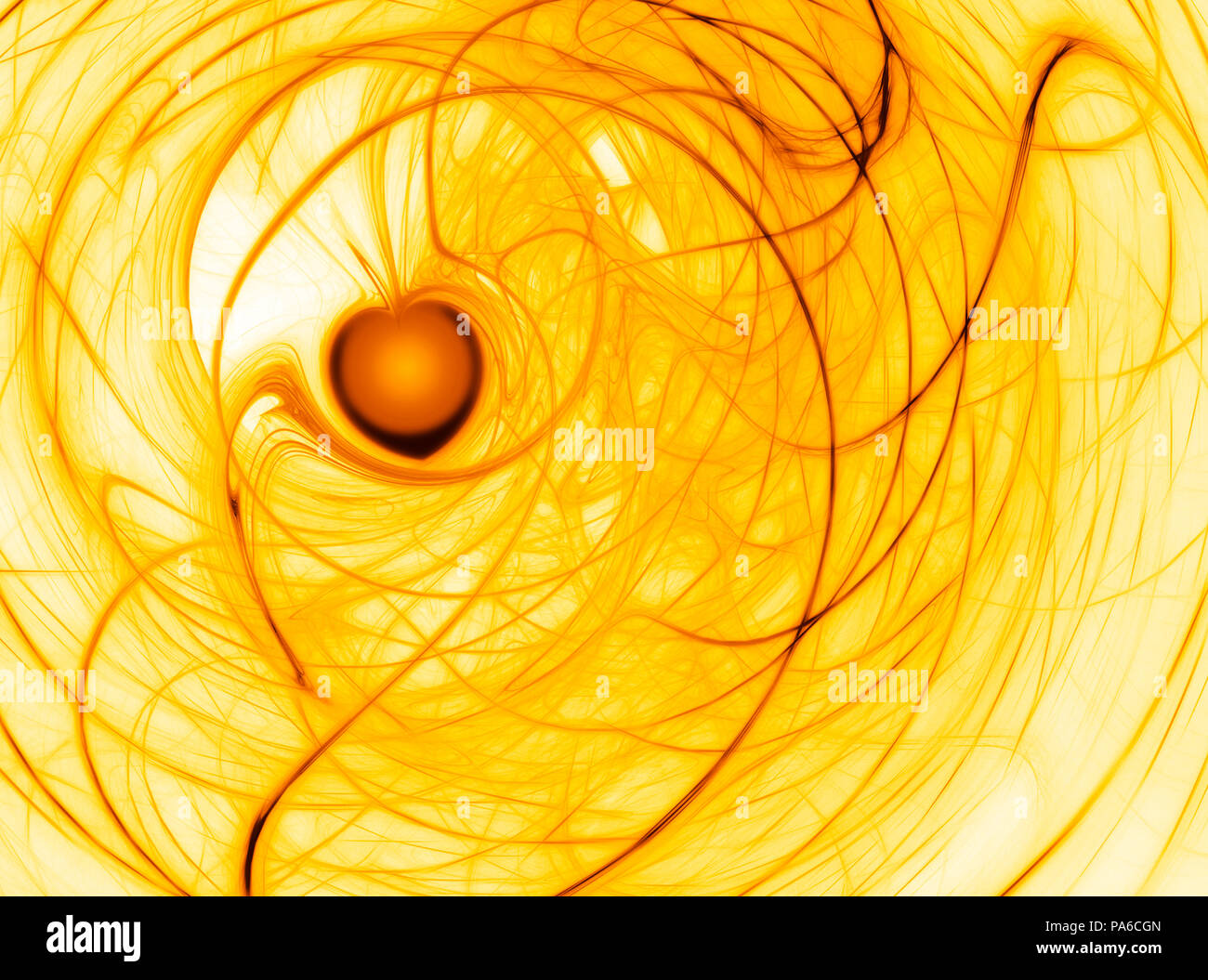 Una illustrazione di un abstract fractal cuore di fuoco Foto Stock