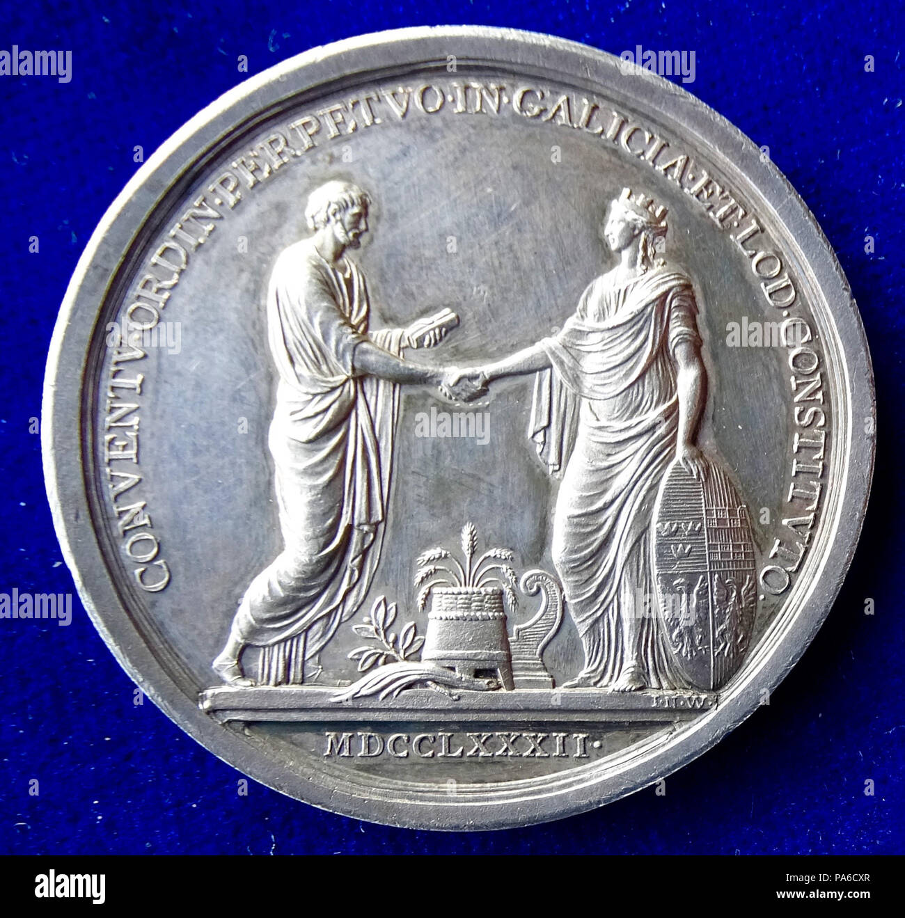 18 1782 Medaglia di costituzione del Parlamento in Galizia, Polonia, retromarcia Foto Stock