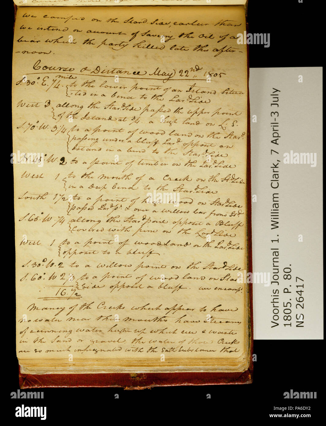 318 Clark Collezione Famiglia- Volume 1. Voorhis Gazzetta n. 1, pagina 80, 22 maggio 1805 Foto Stock