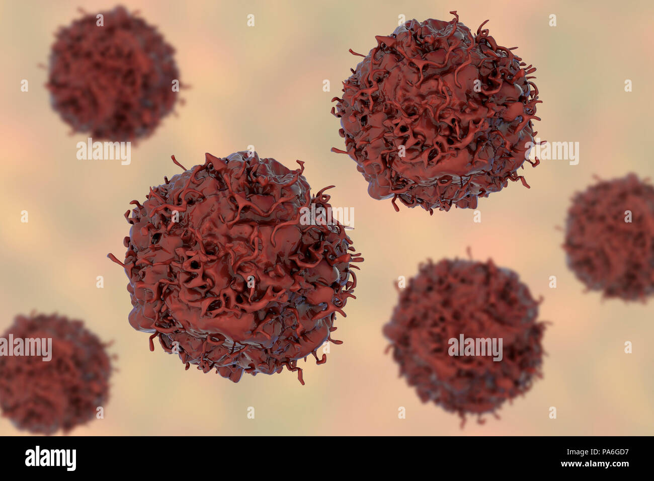 Cellula di cancro al polmone, illustrazione del computer. Foto Stock