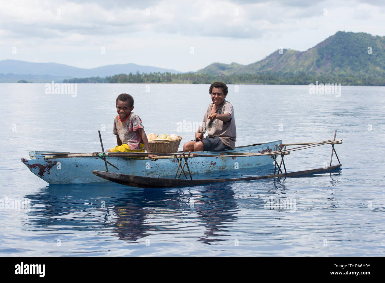 Piccola imbarcazione, Papua Nuova Guinea Foto Stock