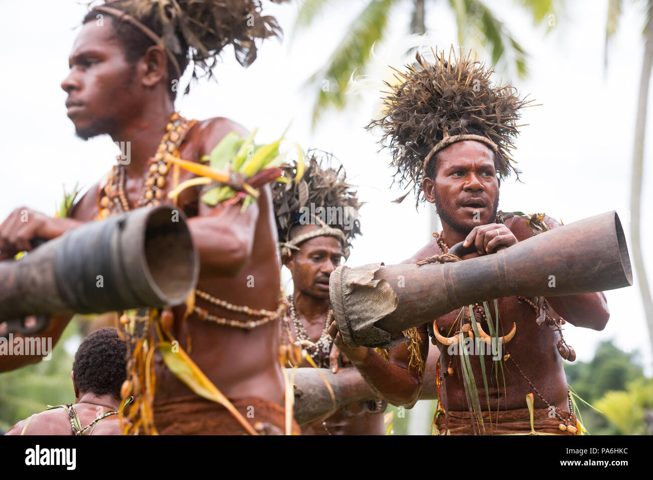 Prestazioni culturali, fiume Sepik, Papua Nuova Guinea Foto Stock