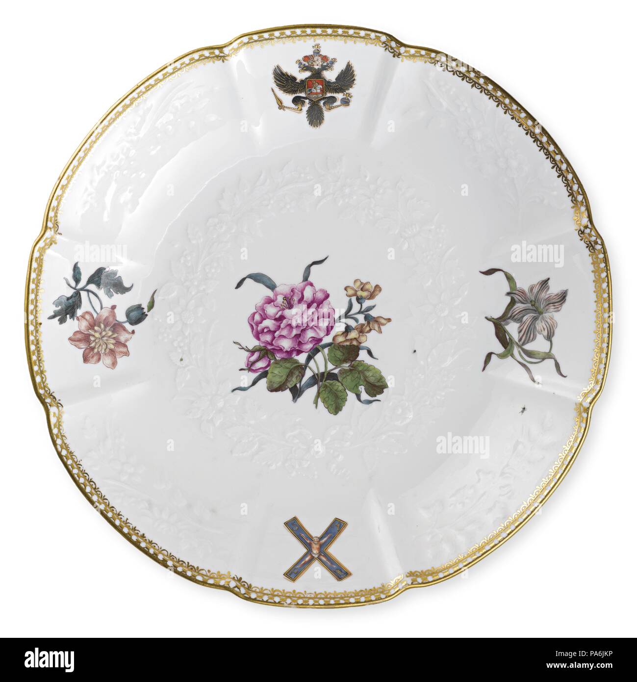 La piastra dall'ordine di Saint Andrew servizio. Dato da Augusto III di Polonia e Sassonia all'Imperatrice Elisabetta di Russia nel 1745. Museo: Collezione privata. Foto Stock