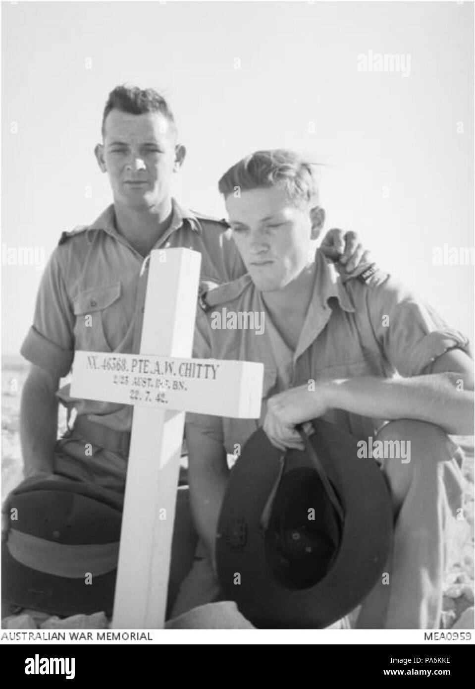 6 1943 Nov 11 Ron &AMP; Phil Chitty bro. Arthur Wilson grave El Alamein Foto Stock