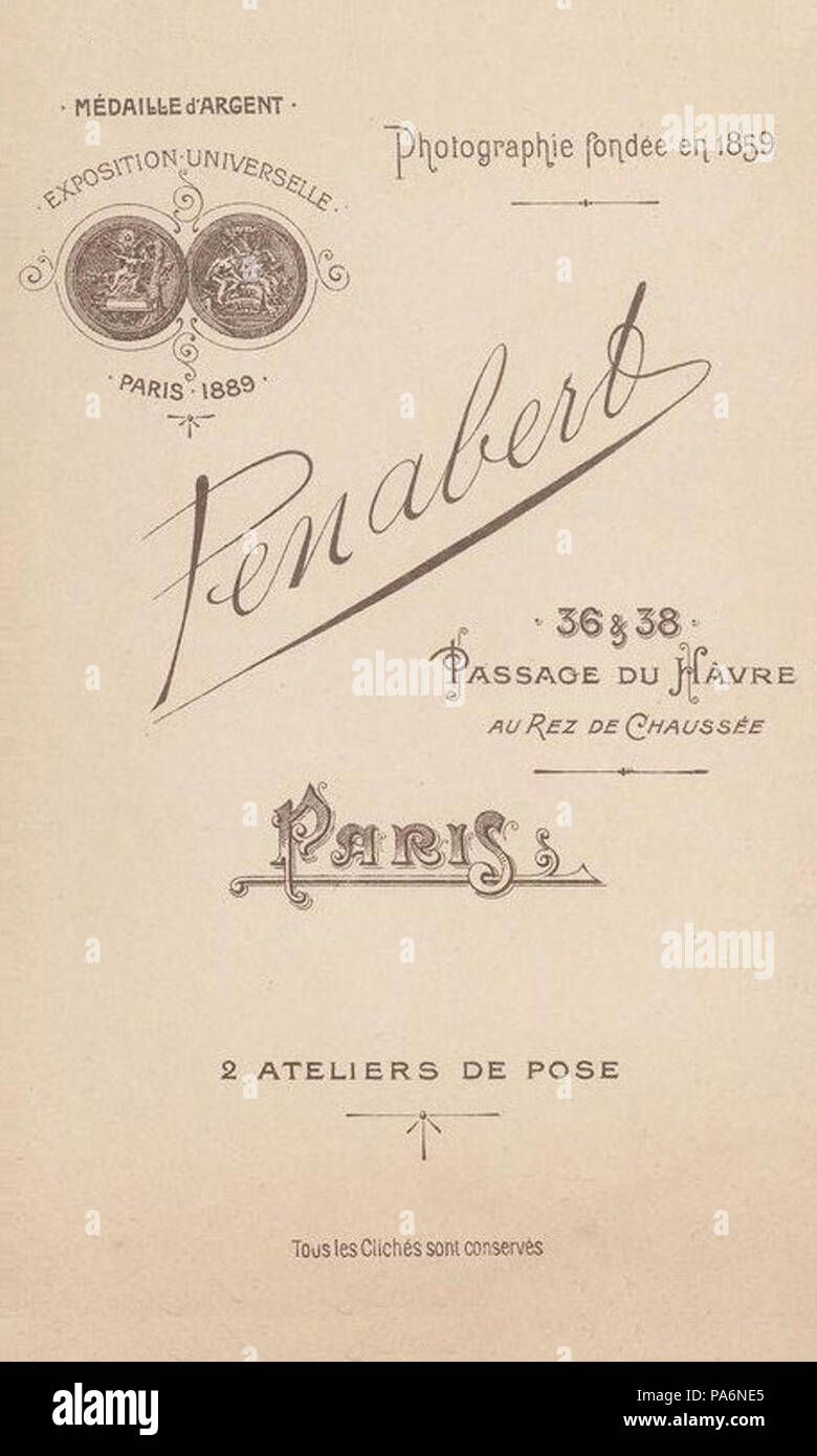 707 Georges Penabert (1825-1903) Cartes de visite (020) Foto Stock