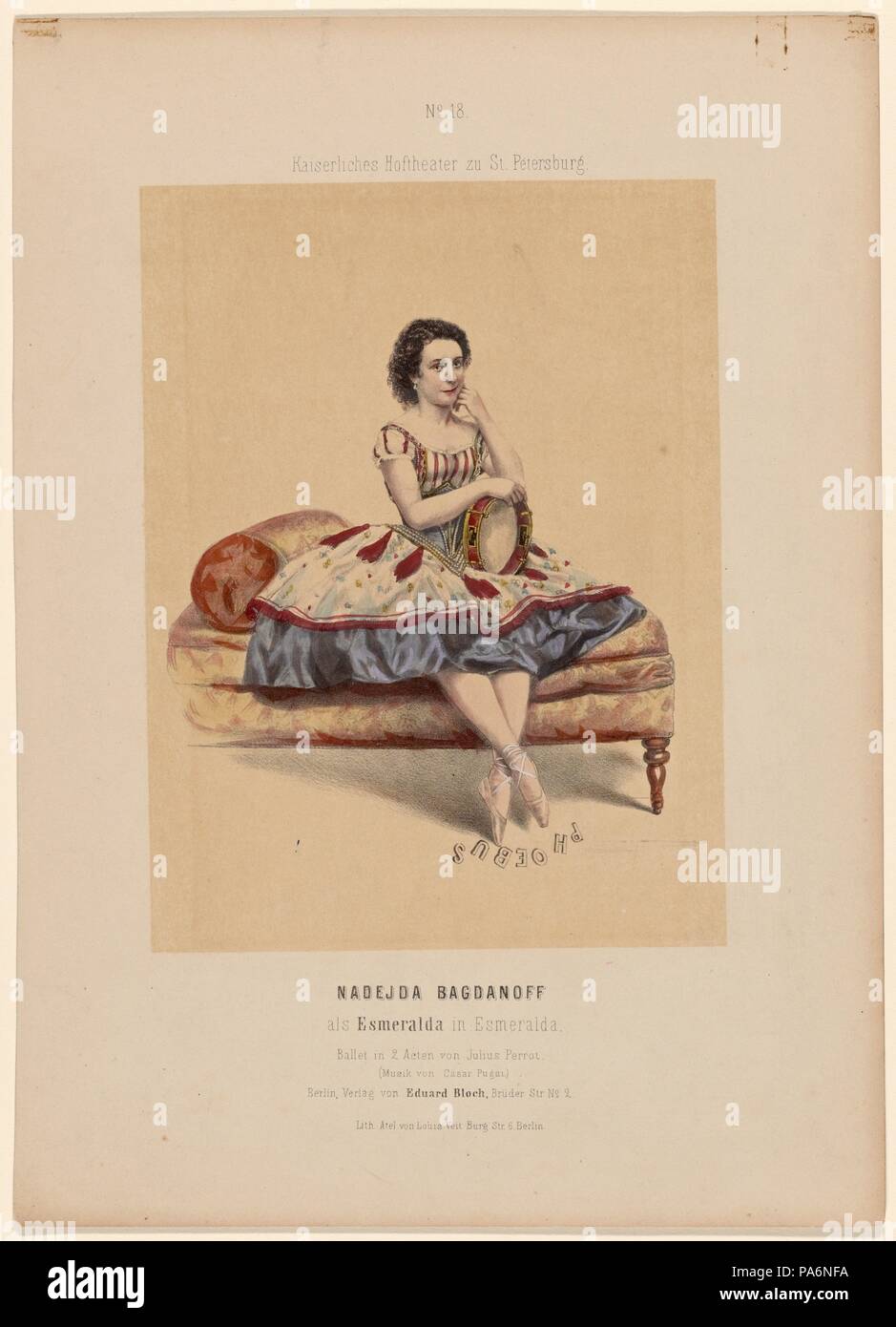 Prima ballerina Nadezhda Bogdanova (1836-1897) come Esmeralda nel balletto "La Esmeralda" da C. Pugni und J. Perrot. Museo: Museo Statale di teatro e musica Arte di San Pietroburgo. Foto Stock