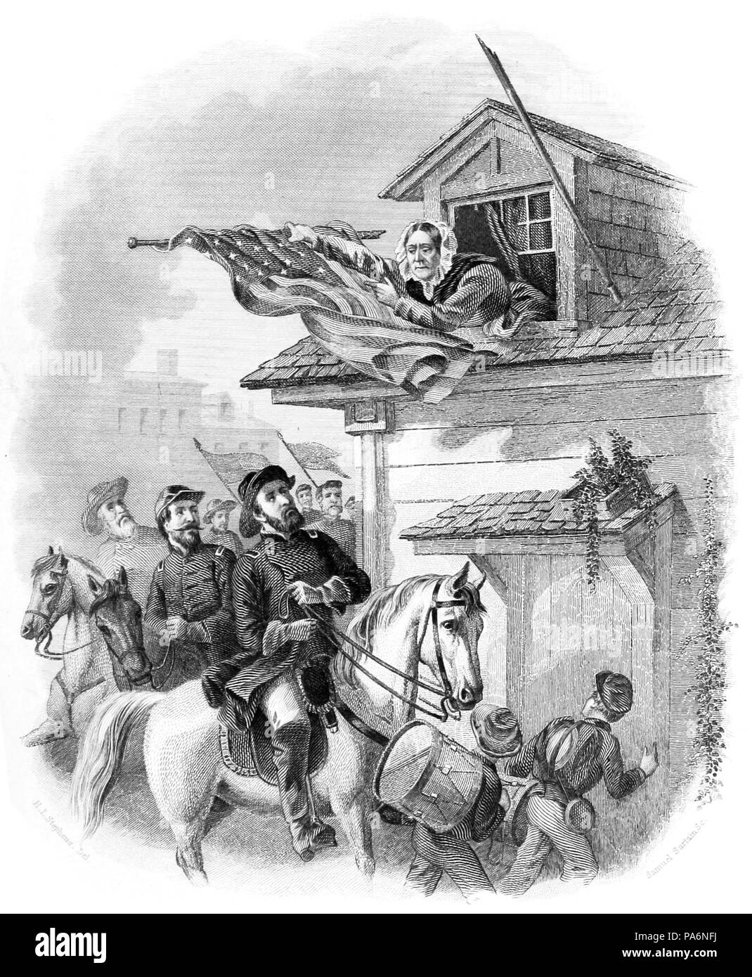 184 Barbara Fritchie 1766-1862 in noi la guerra civile Foto Stock