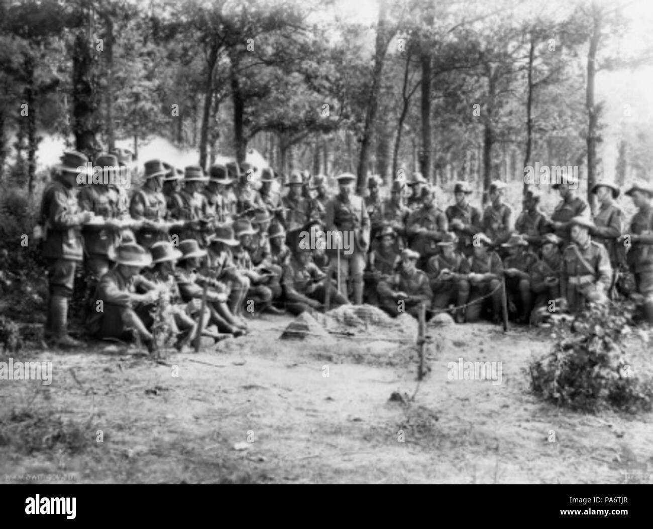 9 ottava brigata (Australia) Scuola di fanteria Mappa classe di lettura, Francia 1918 Foto Stock