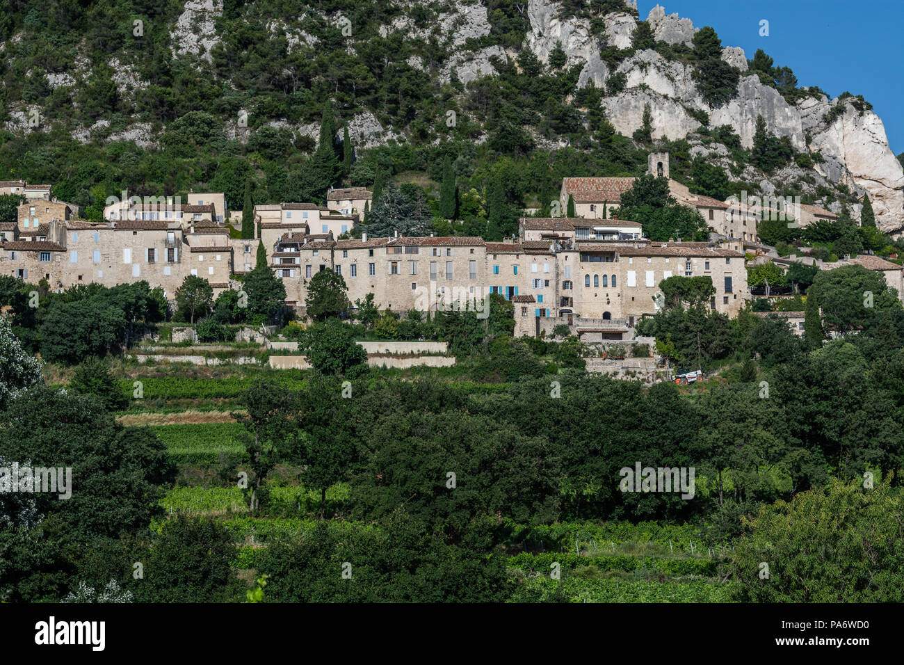 Villaggio di Séguret, la Valle del Rodano, Francia Foto Stock