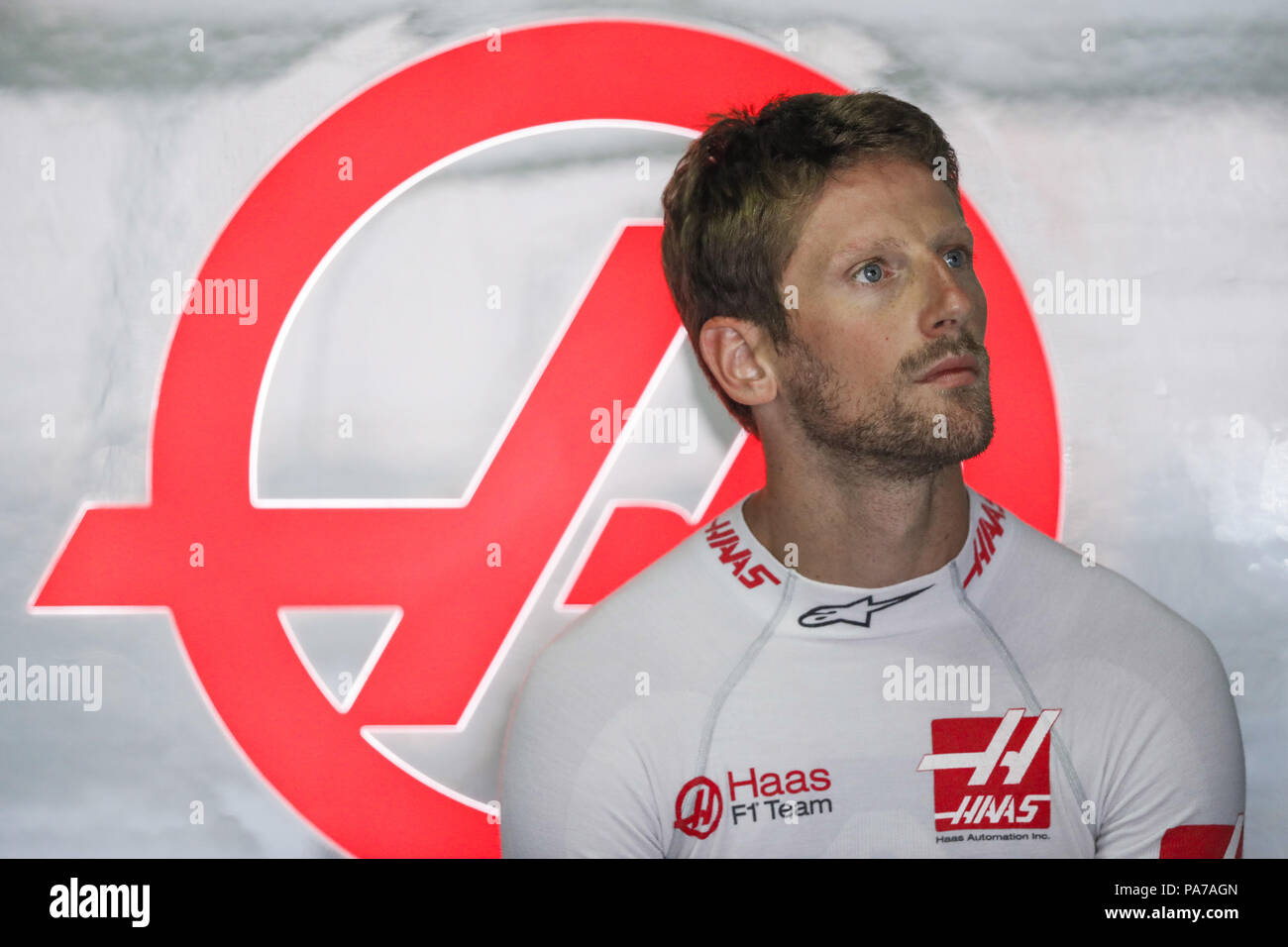 Motorsports: FIA Formula One World Championship 2018, il Gran Premio di Germania, #8 Romain Grosjean (FRA, Haas Team di F1), 20.07.2018. | Utilizzo di tutto il mondo Foto Stock