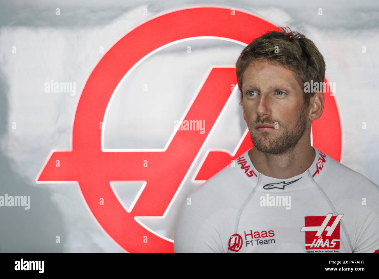 Motorsports: FIA Formula One World Championship 2018, il Gran Premio di Germania, #8 Romain Grosjean (FRA, Haas Team di F1), 20.07.2018. | Utilizzo di tutto il mondo Foto Stock
