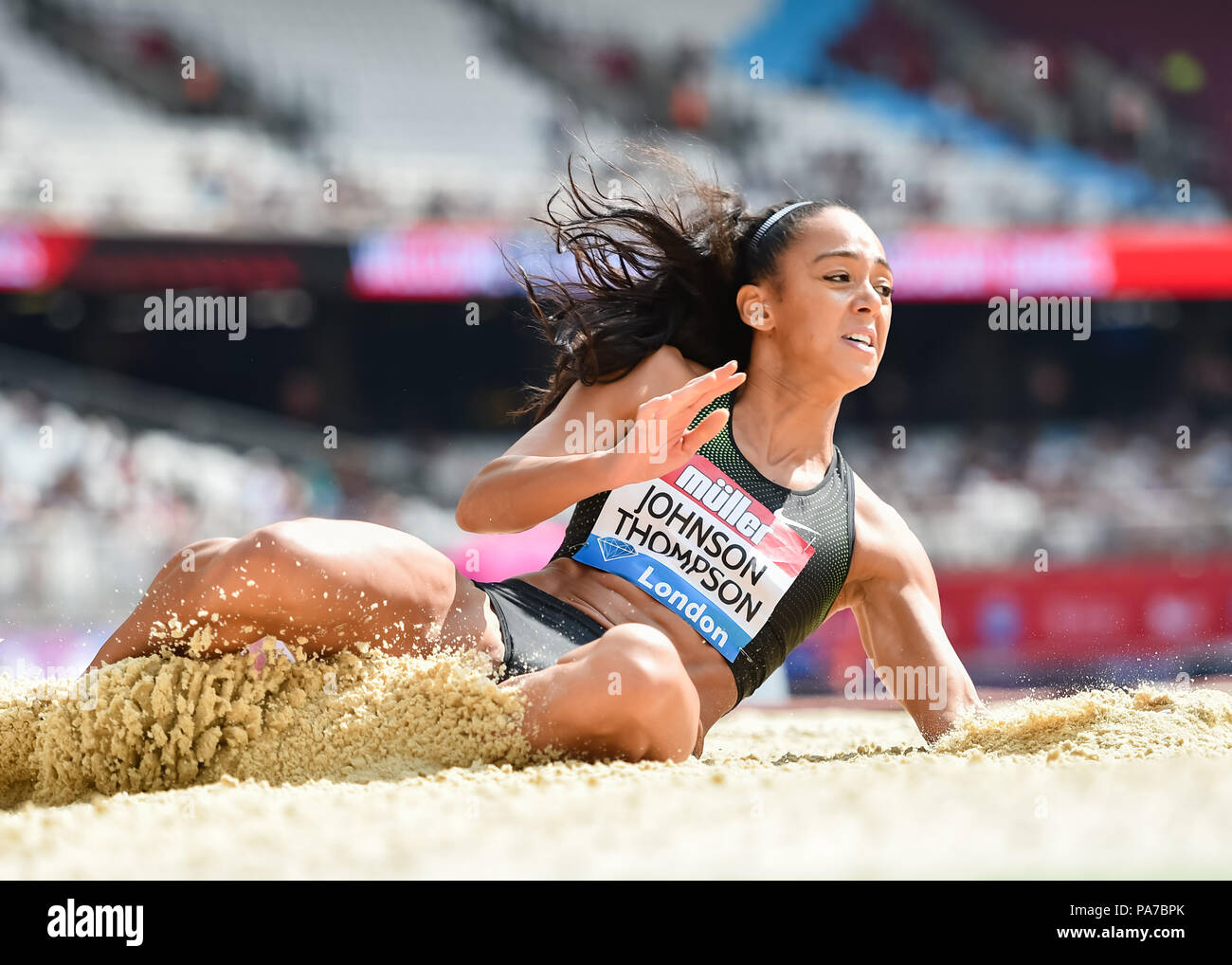Londra, Regno Unito. 21 Luglio, 2018. Londra, Regno Unito. Il 21 luglio 2018. Katarina Johnson-Thompson (GBR) in Donne Salto in lungo durante il 2018 IAAF Diamond League - Muller anniversario giochi a Londra Stadium Sabato, 21 luglio 2018. Londra, Inghilterra. Credito: Taka G Wu Credito: Taka Wu/Alamy Live News Credito: Taka Wu/Alamy Live News Foto Stock