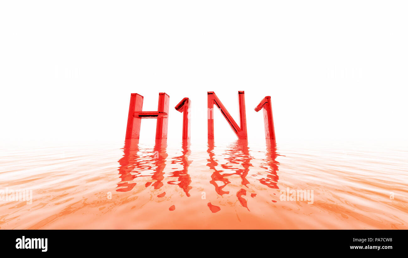Una illustrazione delle lettere H1N1 di influenza suina Foto Stock